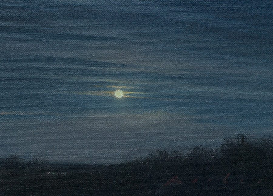 painting titled moonrise drive