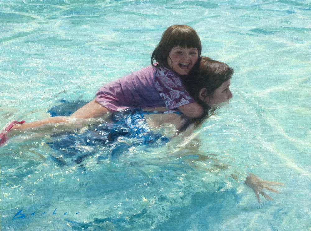 painting titled pool ride
