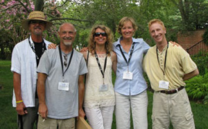 Photo of Robert with painting friends David, John, Michelle, and Lisa
