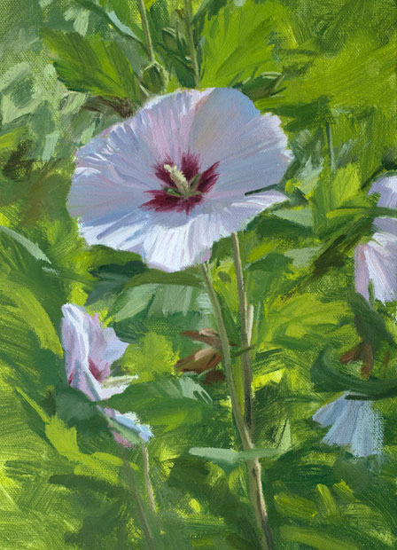 The painting titled:  Hibiscus in Sun Sketch